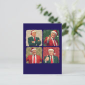 Trump Pop Art Christmas Postcard Patriotic Holiday シーズンポストカード (スタンド正面)