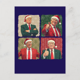 Trump Pop Art Christmas Postcard Patriotic Holiday シーズンポストカード