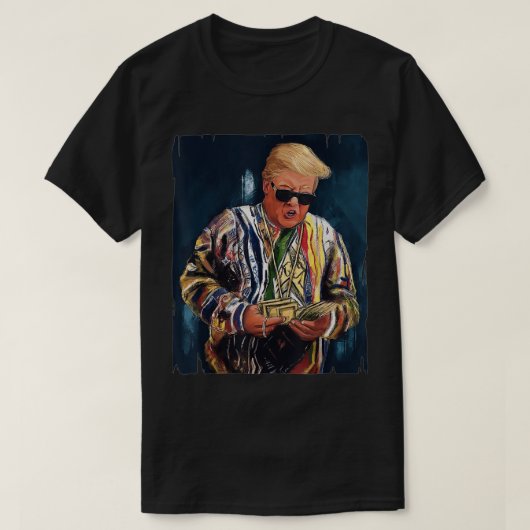 Trump President counting money Funny  Tシャツ (デザイン正面)
