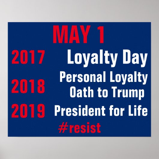 Trump President for Life Resist Persist Protest ポスター (正面)