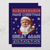 Trump Santa Claus Hat Make Christmas Great Again シーズンカード (正面/裏面)