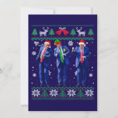 Trump Santa Hat Dance Blue Christmas Card シーズンカード (正面)