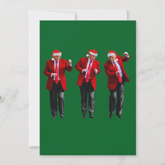 Trump Santa Hat Dance Christmas Green シーズンカード (正面)
