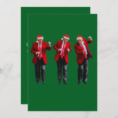 Trump Santa Hat Dance Christmas Green シーズンカード (正面/裏面)