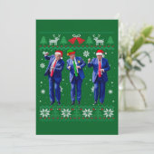 Trump Santa Hat Dance Green Christmas Card シーズンカード (スタンド正面)