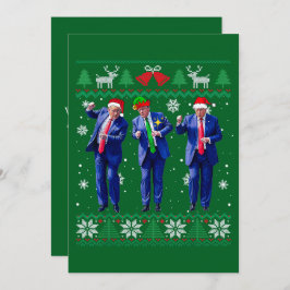 Trump Santa Hat Dance Green Christmas Card シーズンカード