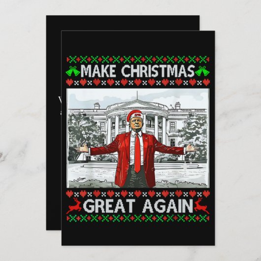 Trump Santa Hat | Make Christmas Great Again シーズンカード (正面/裏面)