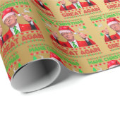 Trump Santa Hat - Make Christmas Great Again Gold ラッピングペーパー (ロールコーナー)