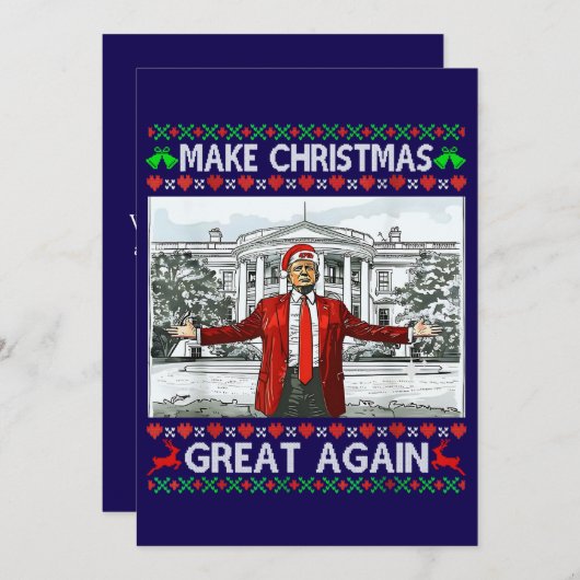 Trump Santa Hat | Trump Make Christmas Great Again シーズンカード (正面/裏面)