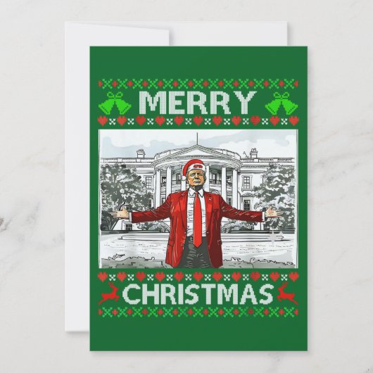 Trump Santa Hat | Trump Merry Christmas Ugly Xmas シーズンカード (正面)