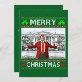 Trump Santa Hat | Trump Merry Christmas Ugly Xmas シーズンカード (正面/裏面)