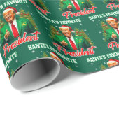 Trump Santa Hat Wrap | Santa's Favorite President ラッピングペーパー (ロールコーナー)