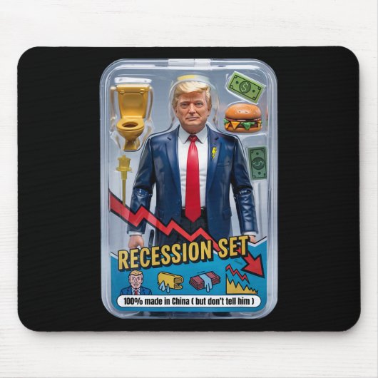 Trump Satire Survived Recession Box Set Action Fig マウスパッド (正面)