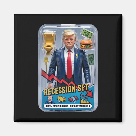 Trump Satire Survived Recession Box Set Action Fig マグネット (正面)