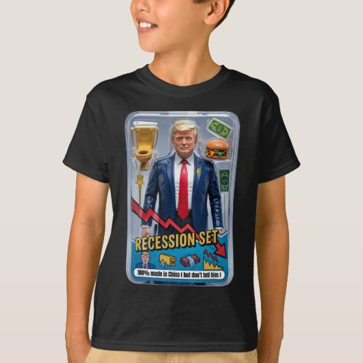 Trump Satire Survived Recession Box Set Action Fig Tシャツ (正面)