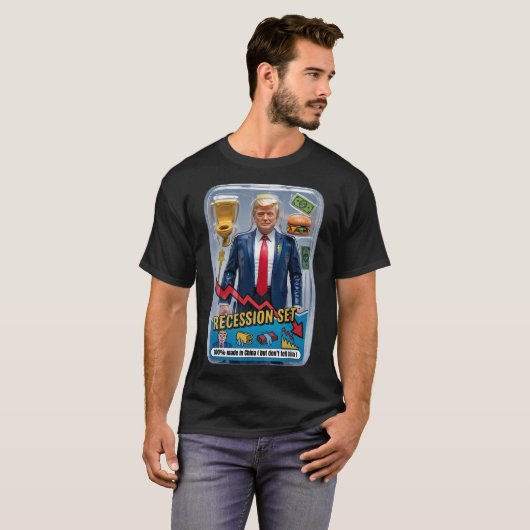 Trump Satire Survived Recession Box Set Action Fig Tシャツ (正面フル)