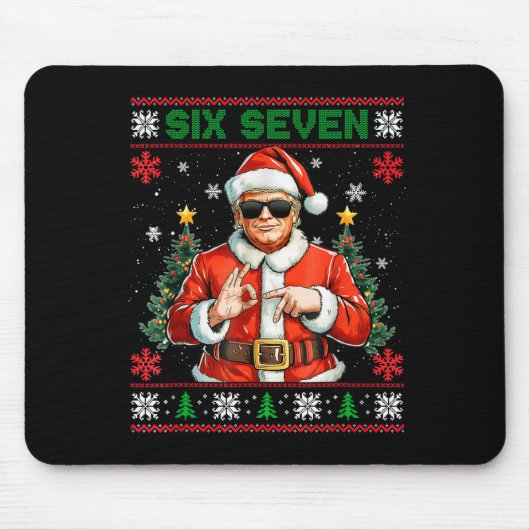 Trump Says 67 Meme Six Seven Funny Ugly Christmas マウスパッド (正面)