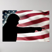 Trump Silhouette Flag Poster ポスター (正面)