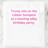 Trump sits on rubber bumpers Hankamer Artjunkhaus 長方形シール (バッグ)