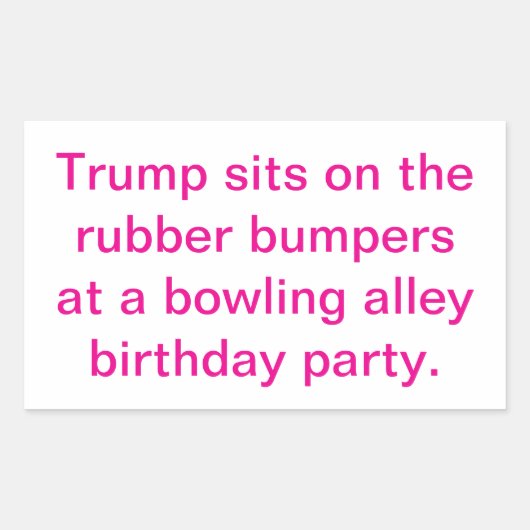 Trump sits on rubber bumpers Hankamer Artjunkhaus 長方形シール (正面)