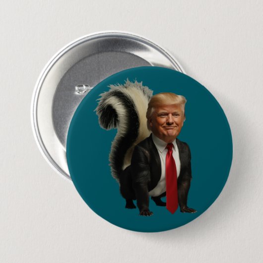 Trump Skunk Button 缶バッジ (正面&裏面)