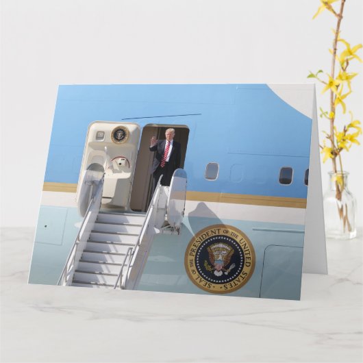 Trump Stepsエアフォースワン大統領 カード (黄色い花)