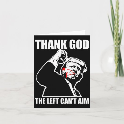 Trump Thank God The Left Can't Aim , Small, Black  カード (正面)