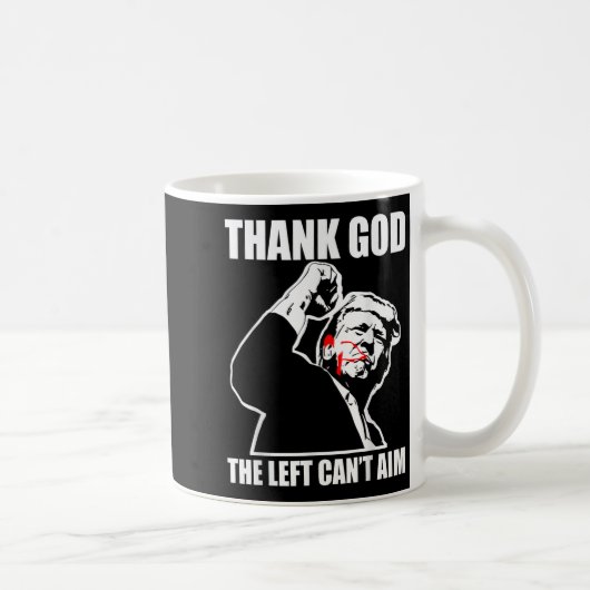 Trump Thank God The Left Can't Aim , Small, Black  コーヒーマグカップ (右)