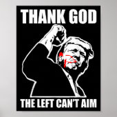 Trump Thank God The Left Can't Aim , Small, Black  ポスター (正面)