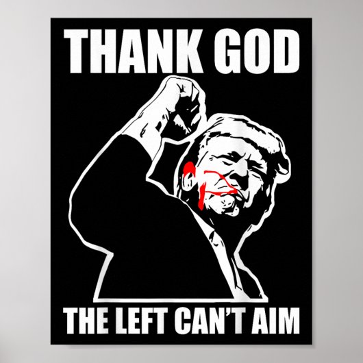 Trump Thank God The Left Can't Aim , Small, Black  ポスター (正面)