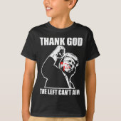 Trump Thank God The Left Can't Aim , Small, Black  Tシャツ (正面)
