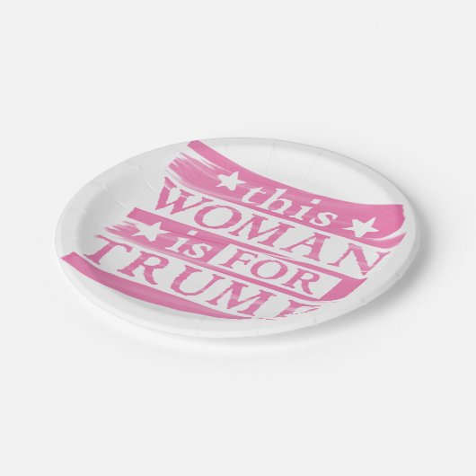 TRUMP - TRUMPをテーマにした紙プレートのためのピンクの女性 ペーパープレート (アングル)