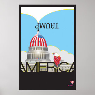 TRUMP Trumpet & Capitol、TRUMPet & flagロゴ付き ポスター