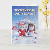 Trump Valentine's Day Card | Snowman Trump USA 250 カード (黄色い花)