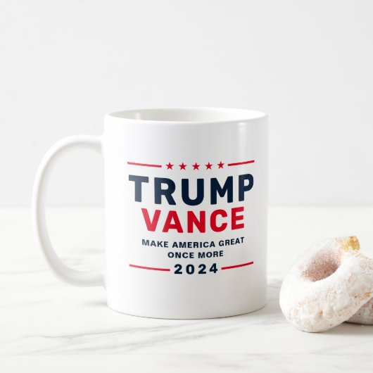 Trump Vance 2024社長VP コーヒーマグカップ (ドーナツ)