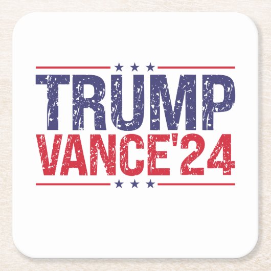 Trump Vance 2024  スクエアペーパーコースター (正面)