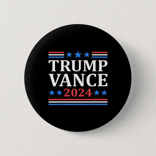Trump Vance 2024 For President Vp Usa Election Pat 缶バッジ (正面)