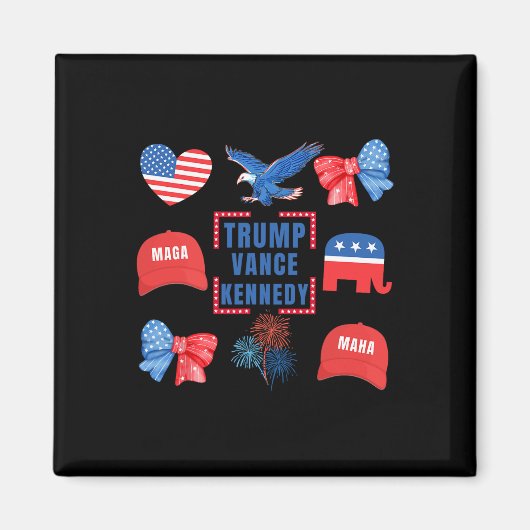 Trump Vance Kennedy Coquette Bow Vote Presidential マグネット (正面)