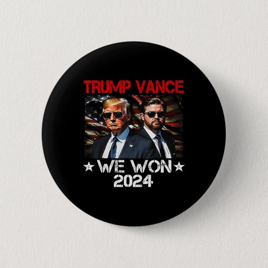 Trump Vance We Won Win Inauguration Day 2025 47th 缶バッジ (正面)