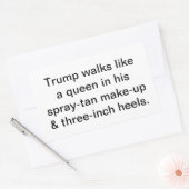 Trump walks like a queen Hankamer Artjunkhaus Fun! 長方形シール (封筒)
