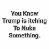 Trump Wants To Nuke Something Hankamer Artjunkhaus シール (正面)