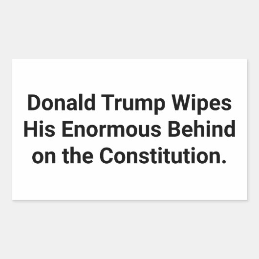 Trump Wipes Rump Constitution Hankamer Artjunkhaus 長方形シール (正面)