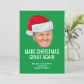 Trump with Santa Hat - Make Christmas Great Again カード (スタンド正面)