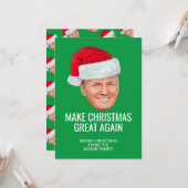 Trump with Santa Hat - Make Christmas Great Again カード (正面/裏面インサイチュ)