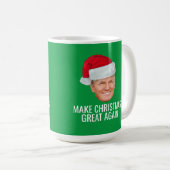 Trump with Santa Hat - Make Christmas Great Again コーヒーマグカップ (正面右)
