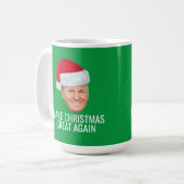 Trump with Santa Hat - Make Christmas Great Again コーヒーマグカップ (正面左)