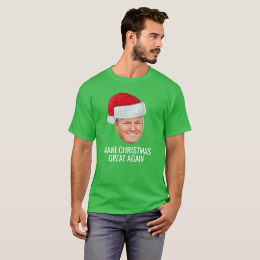 Trump with Santa Hat - Make Christmas Great Again Tシャツ (正面フル)