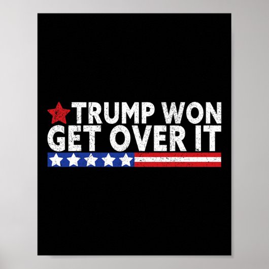 Trump Won Get Over It 2025 Flag Usa ポスター (正面)