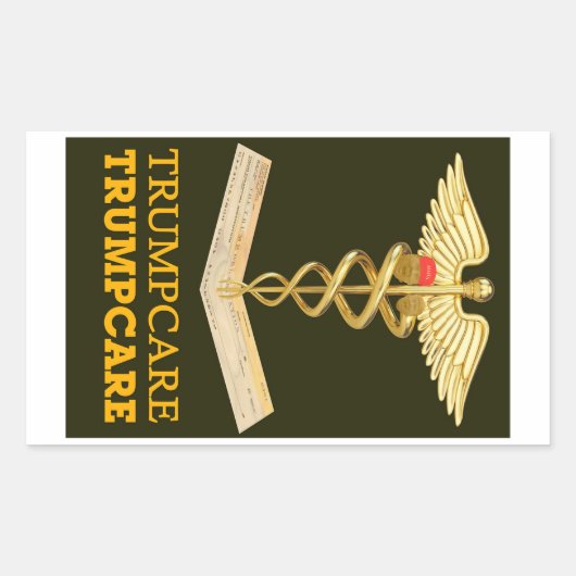 TrumpCare- – ワンハット 長方形シール (正面)