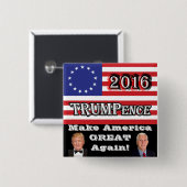 TRUMPence 2016 – 再びアメリカ素晴らしを作る！ 缶バッジ (正面&裏面)